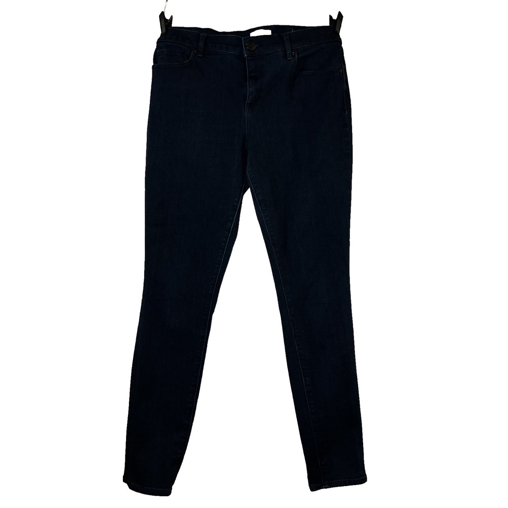 Loft Outlet Womens Dark Wash Skinny Jeans Denim Pants Indigo Mid Rise Leggings 8